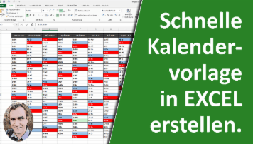 Schnelle Kalendervorlage in Excel erstellen - von Marcus Pérez - quofox